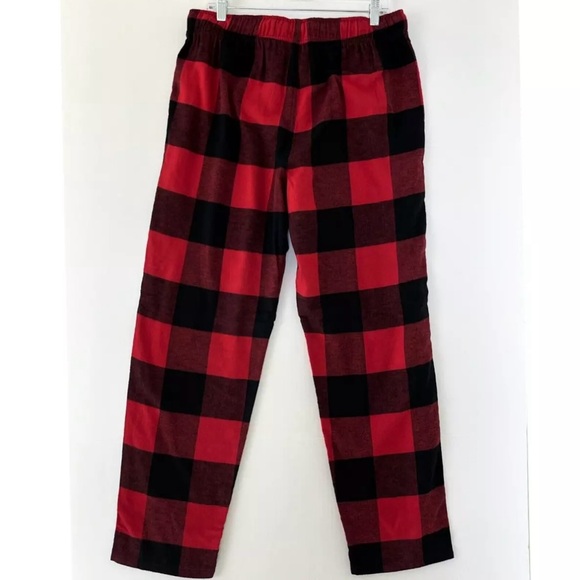 Old Navy Flannel Pajama Pants Mens XL Red Black Buffalo Plaid PJ Holiday Cabin - Picture 2 of 10